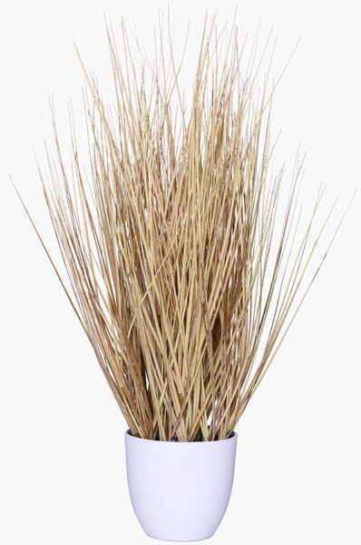 Umělá tráva v květináči BOHO, plast, výška 54 cm, béžová