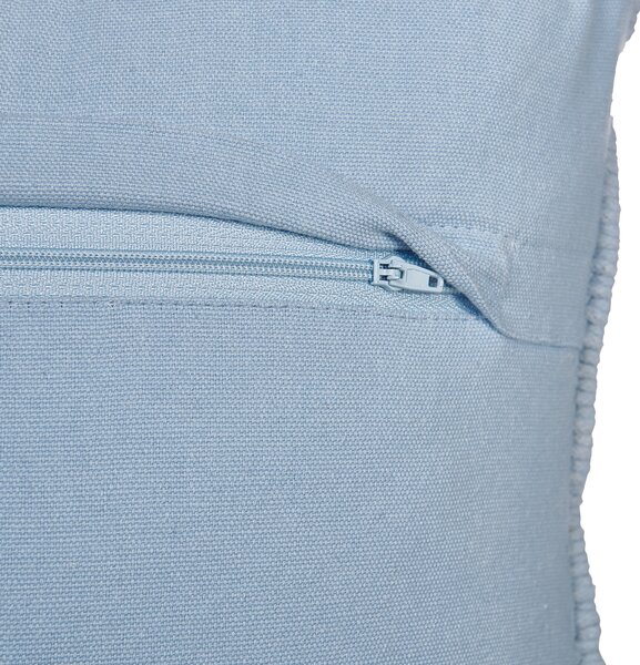 Sada 2 dekorativních polštářů GOREME 45 x 45 cm Buklé Modrá Geometrický vzor