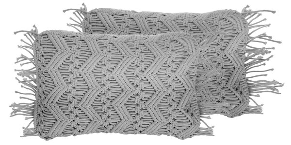 Sada 2 dekorativních polštářů KIRIKKALE 30 x 45 cm Bavlna Šedá Geometrický vzor