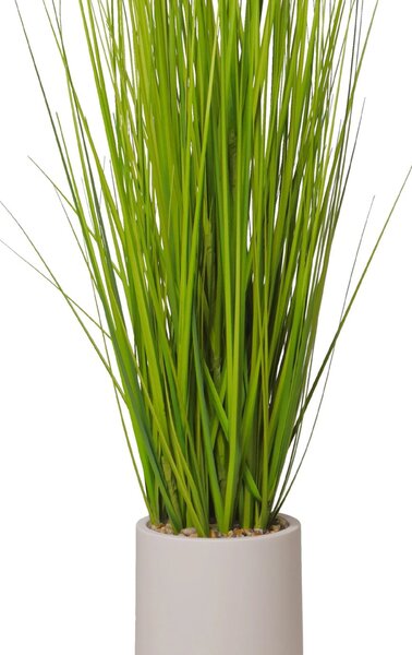 Umělá tráva v krémovém květináči PASTO, výška 120 cm, zelená