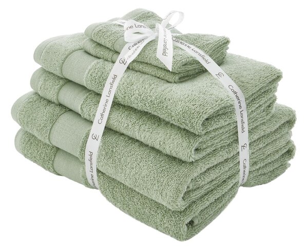 Zelené froté bavlněné ručníky a osušky v sadě 6 ks Anti-Bacterial – Catherine Lansfield
