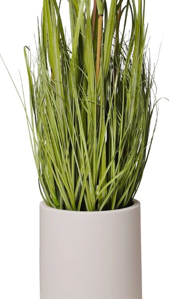 Umělá tráva v krémovém květináči SECCA, plast, výška 120 cm, zelená