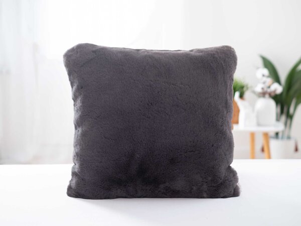 MK Lůžkoviny Povlak z umělé kožešiny 45 × 45 cm – tmavě šedý