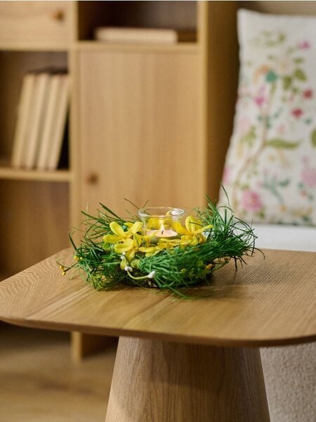 Sinsay - Easter candle holder with artificial flowers - žlutá