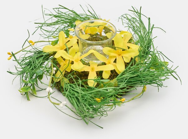Sinsay - Easter candle holder with artificial flowers - žlutá