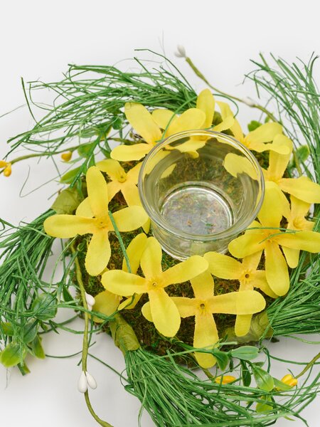 Sinsay - Easter candle holder with artificial flowers - žlutá