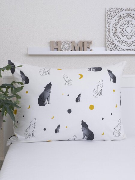 MK Lůžkoviny Bavlněný povlak na polštář Renforcé 70 x 90 cm - Vlci