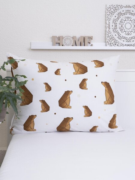 MK Lůžkoviny Bavlněný povlak na polštář Renforcé 70 x 90 cm - Medvědi