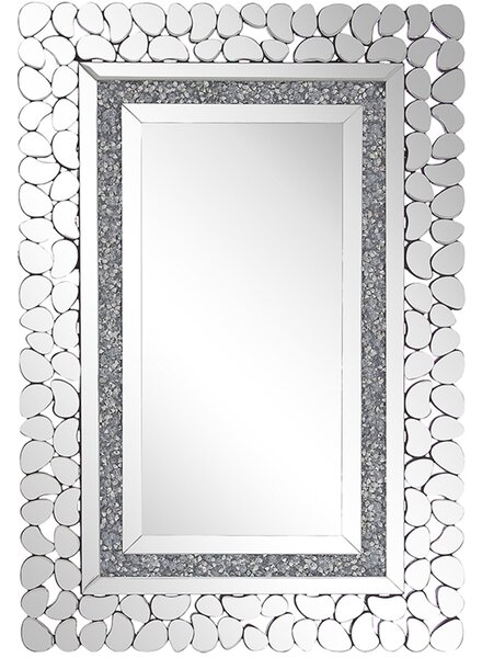 Zrcadlo PABU 60 cm 90 cm Stříbrná