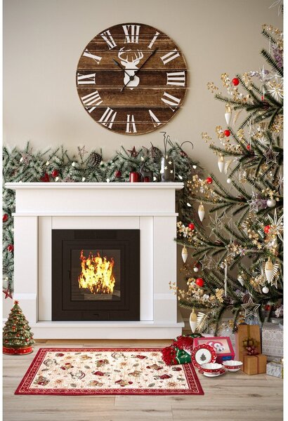 Červený koberec s vánočním motivem s příměsí bavlny 50x80 cm Toy's Delight Red Christmas – Villeroy&Boch