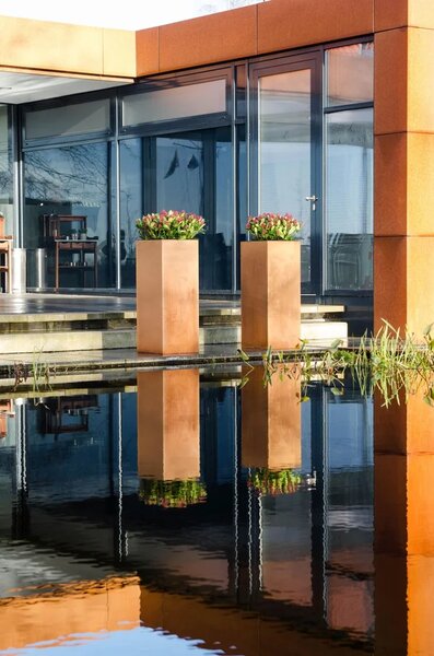 Květináč BLOCK, corten, výška 100 cm, hnědý