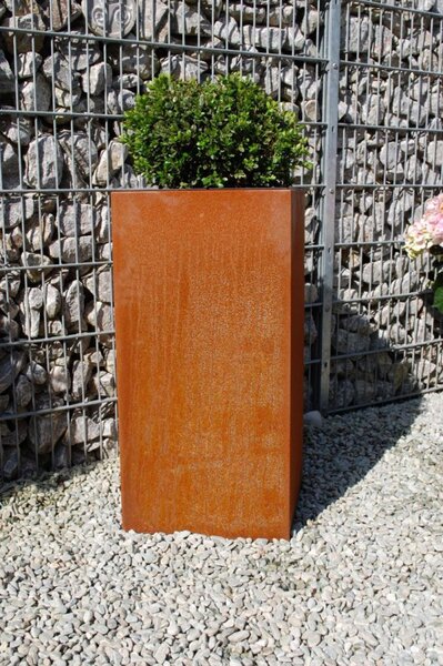 Květináč BLOCK, corten, výška 80 cm, hnědý