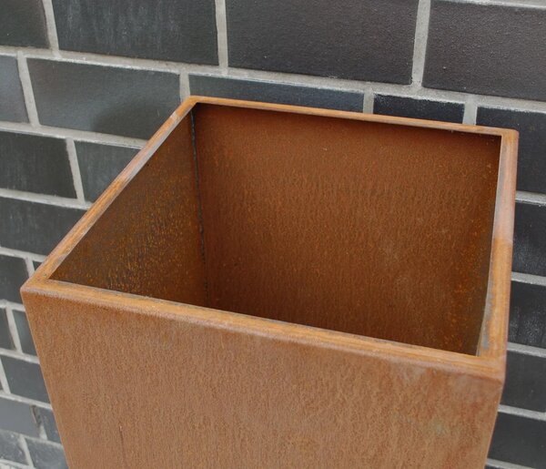 Květináč BLOCK, corten, výška 100 cm, hnědý