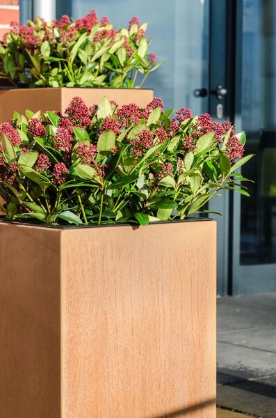 Květináč BLOCK, corten, výška 100 cm, hnědý