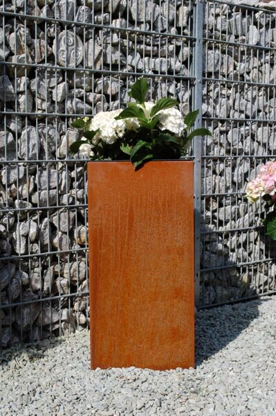 Květináč BLOCK, corten, výška 80 cm, hnědý