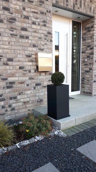 Květináč BLOCK, sklolaminát, výška 60 cm, antracit