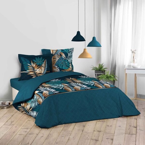 Modré bavlněné povlečení na dvoulůžko/prodloužené 240x220 cm Alianor – douceur d'intérieur