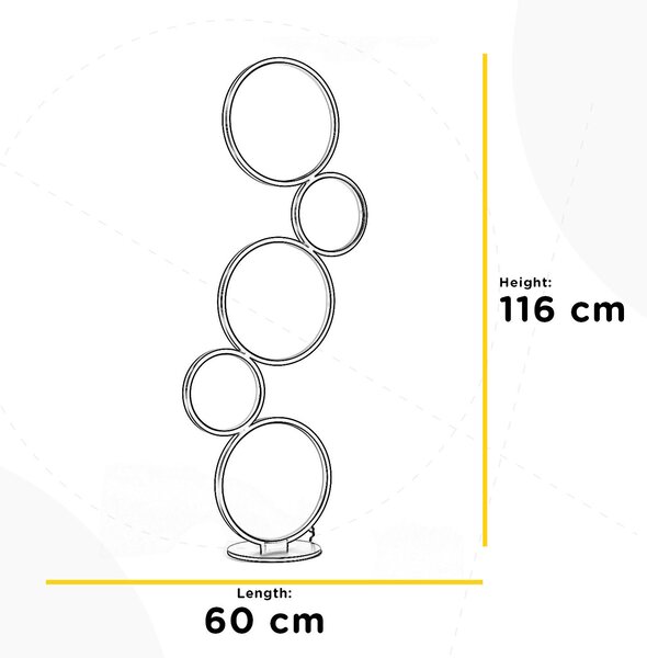 STOJACÍ LED LAMPA, 60/60/116 cm - Online Only svítidla, Online Only