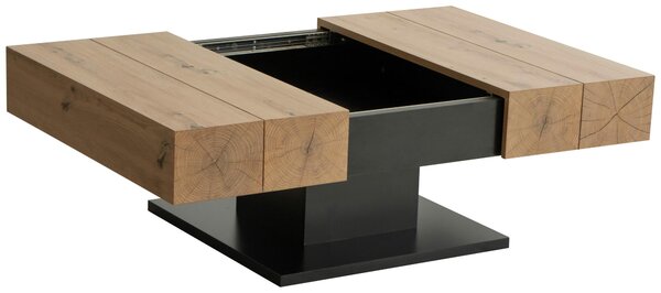 KONFERENČNÍ STOLEK, černá, barvy dubu, kompozitní dřevo, 80/80/40 cm Carryhome - Konferenční stolky