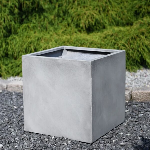 Květináč BLOCK, sklolaminát, 45x45x45 cm, beton design