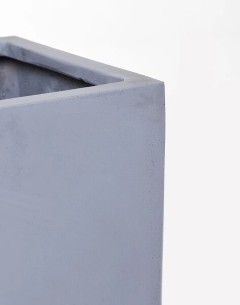 Hranatý květináč BLOCK, sklolaminát, výška 75 cm, beton design