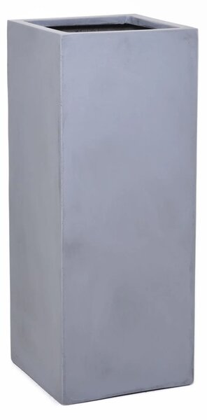 Hranatý květináč BLOCK, sklolaminát, výška 75 cm, beton design