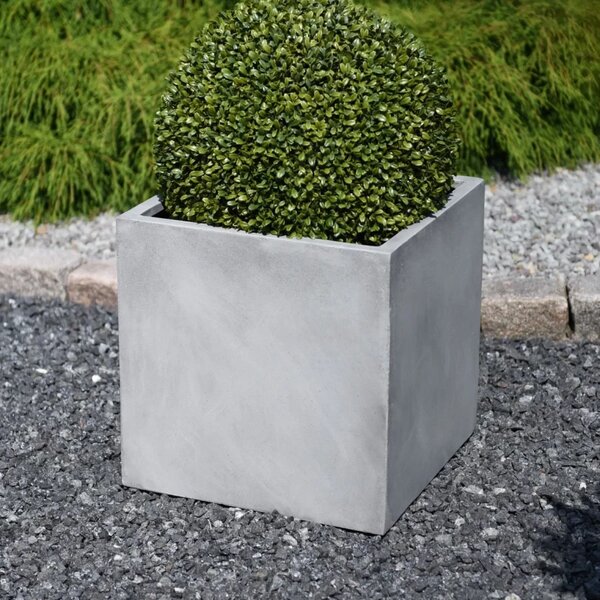 Květináč BLOCK, sklolaminát, 45x45x45 cm, beton design