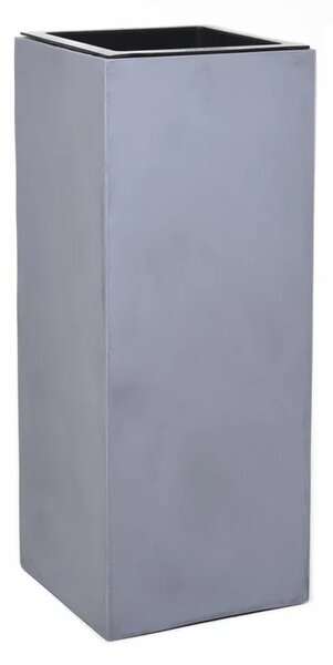 Hranatý květináč BLOCK, sklolaminát, výška 75 cm, beton design