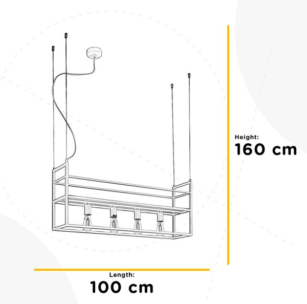 ZÁVĚSNÉ SVÍTIDLO, 100/20/160 cm - Online Only svítidla, Online Only