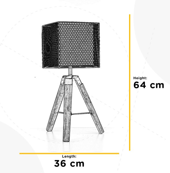 STOLNÍ LAMPA, E27, 36/36/64 cm - Online Only svítidla, Online Only