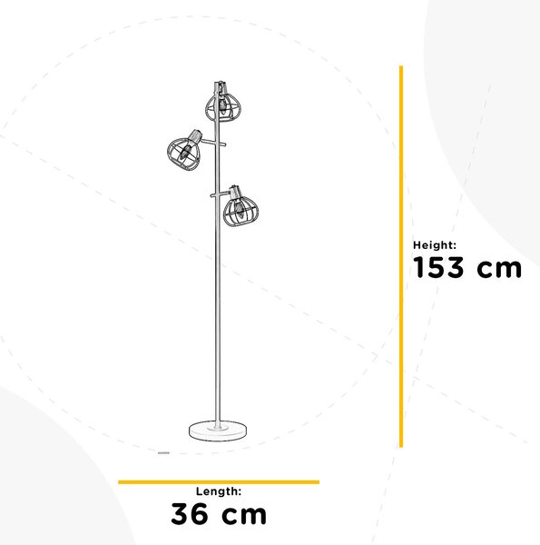 STOJACÍ LAMPA, 36/36/153 cm - Online Only svítidla, Online Only