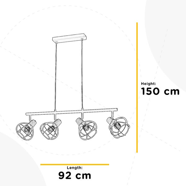 STROPNÍ ZÁVĚSNÉ SVÍTIDLO, 92/15/150 cm - Online Only svítidla, Online Only