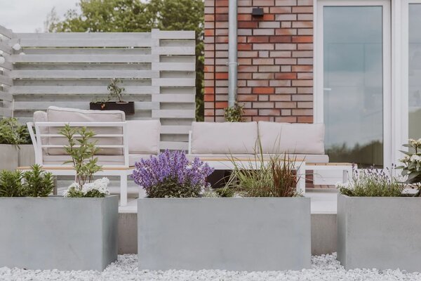 Truhlík MAXI, sklolaminát, šířka 100 cm, beton design