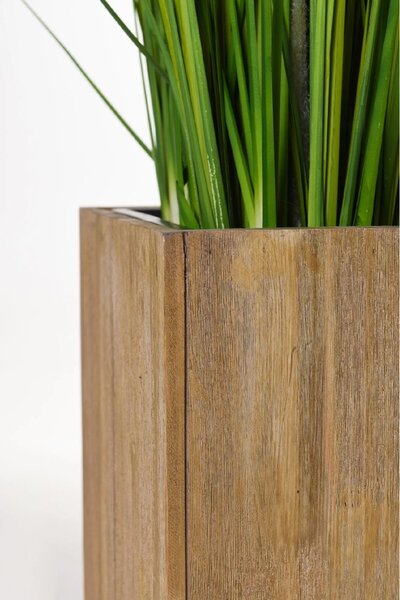Dřevěný květináč BLOCK, výška 70 cm, hnědý