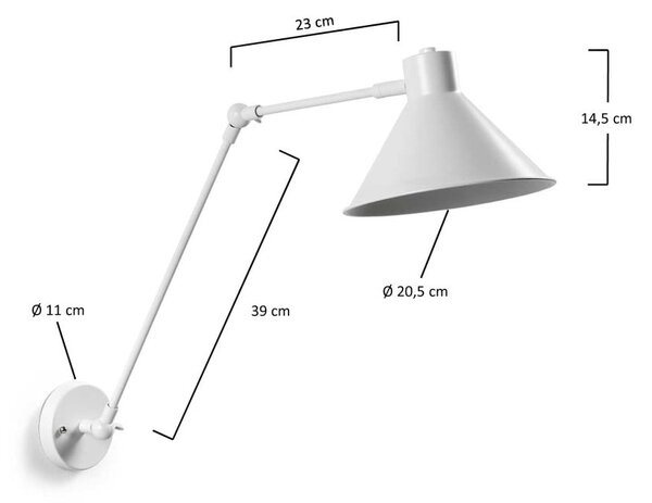 Bílé nástěnné svítidlo Dione – Kave Home