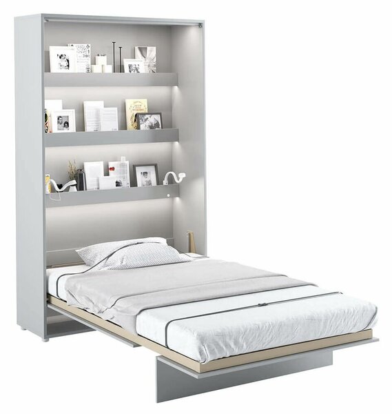 Vysoká sklápěcí postel ve skříni MONTERASSO, 120x200, šedá