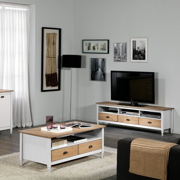 SOB Nábytek - Dřevěný TV stolek 158 cm Marckeric Joyce borovice - F0371021BP