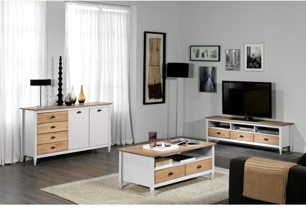 SOB Nábytek - Dřevěný TV stolek 158 cm Marckeric Joyce borovice - F0371021BP