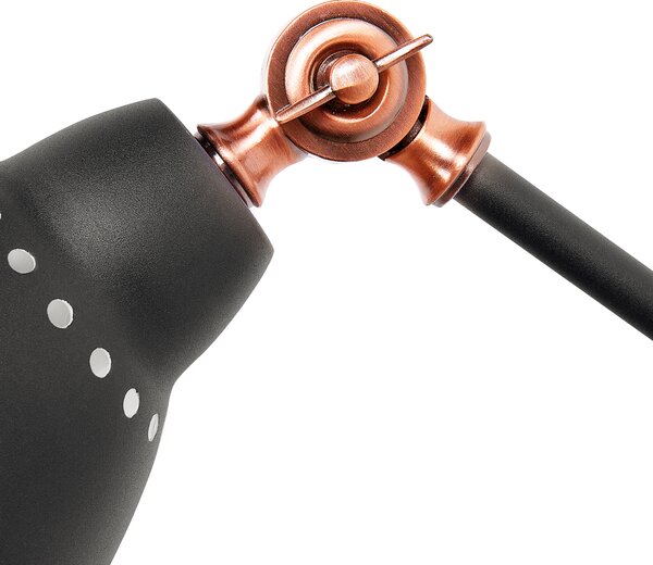 Sada 2 nástěnných lamp MISSISSIPPI Nastavitelná Kov Grafitově šedá
