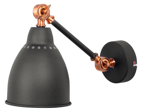 Sada 2 nástěnných lamp MISSISSIPPI Nastavitelná Kov Grafitově šedá