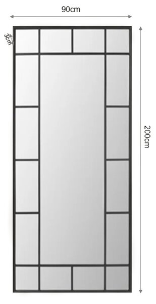 Kare designová nástěnná zrcadla Window Mirror (200 x 90 cm)