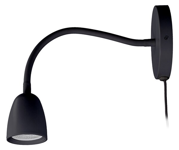 SOLIGHT LED nástěnná lampička, stmívatelná, 4W, 280lm, 3000K, černá