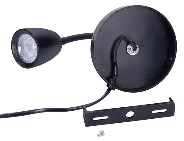 SOLIGHT LED nástěnná lampička, stmívatelná, 4W, 280lm, 3000K, černá