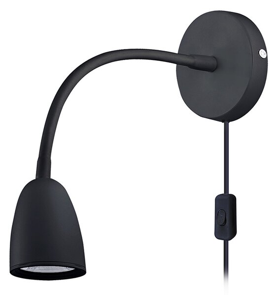 SOLIGHT LED nástěnná lampička, stmívatelná, 4W, 280lm, 3000K, černá