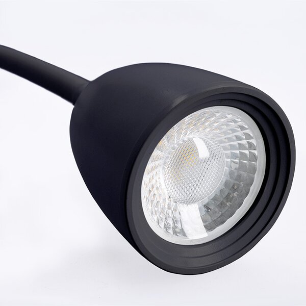 SOLIGHT LED nástěnná lampička, stmívatelná, 4W, 280lm, 3000K, černá