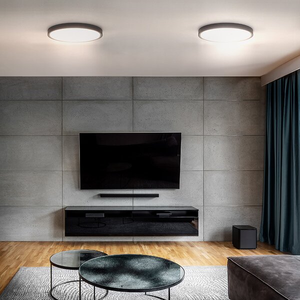 SOLIGHT LED osvětlení s dálkovým ovladačem Estela Black 36W, 2700lm, 30cm, CCT