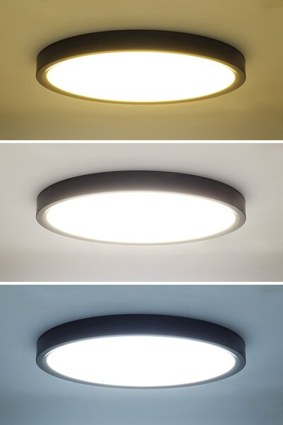 SOLIGHT LED osvětlení s dálkovým ovladačem Estela Black 36W, 2700lm, 30cm, CCT