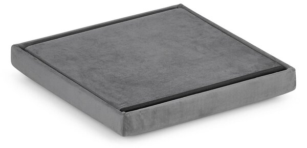 Šedý skládací taburet FURELA VELVET L 38 x 38 x 38 cm