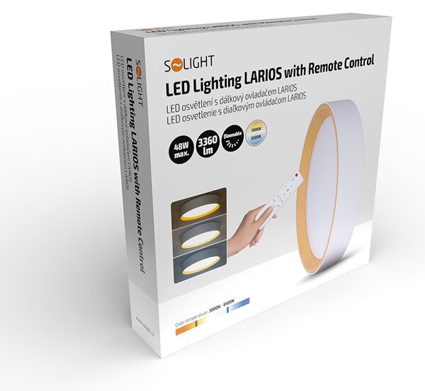 SOLIGHT LED osvětlení s dálkovým ovladačem Larios White, 48W, 3360lm, 39cm, CCT