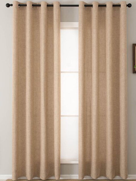MK Lůžkoviny Závěsy Zara hnědá – 140 × 280 cm (2 ks)